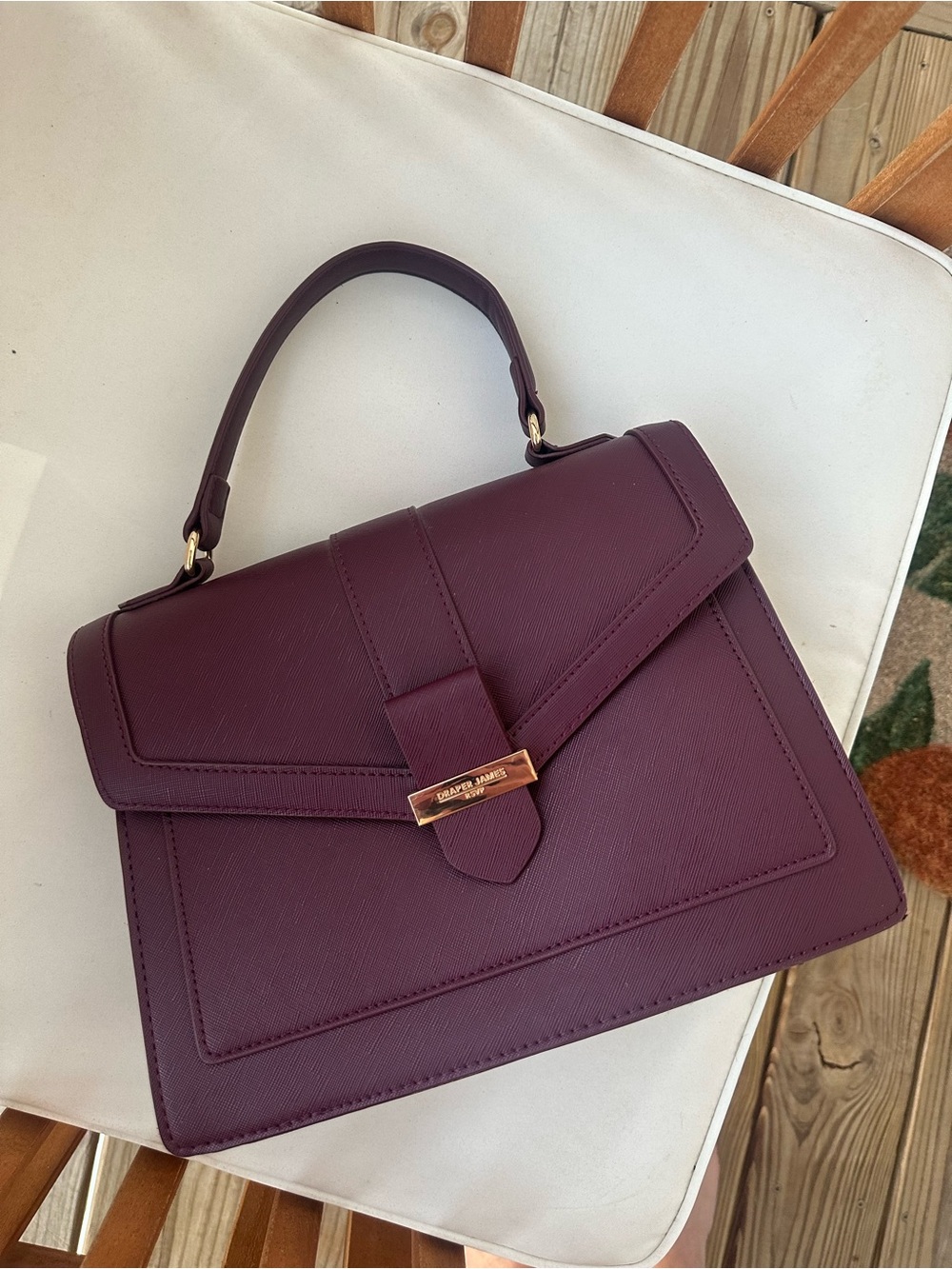 Draper James Top-Handle Structured Purse in Burgundy